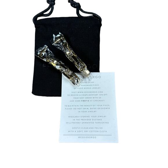 EDDIE BORGO Supra Chain Link Earrings Paperclip New in Package - Picture 2 of 6